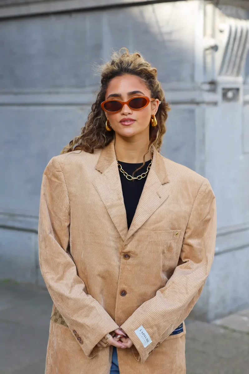 Atelier Series Reworked Blazer Rib Stof Camel - Afbeelding 7