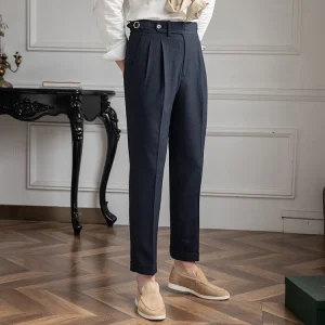 Heren Vintage Hoge Taille Broek – Klassieke Pasvorm met Tijdloze Elegantie
