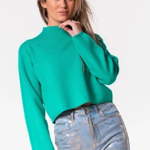 Basic cropped trui groen