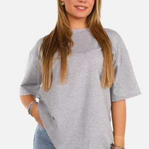 Basic T-shirt met ronde hals lichtgrijs