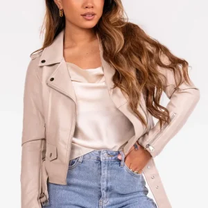 Biker jacket classic beige