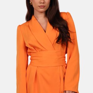 Blazer jumpsuit met elegante pasvorm oranje