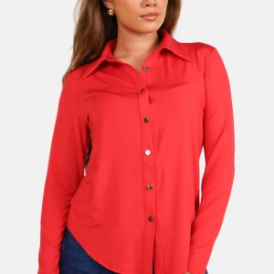 Blouse met knoopsluiting rood