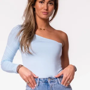 Body one shoulder travel lichtblauw
