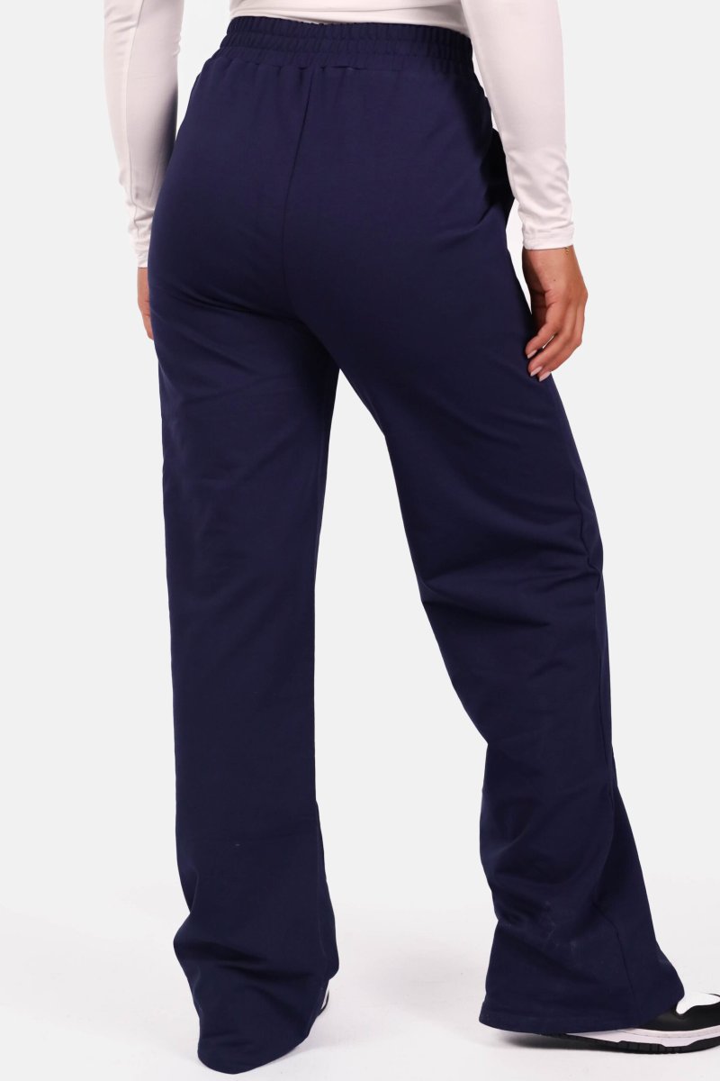 Broek wide leg casual donkerblauw - Afbeelding 4