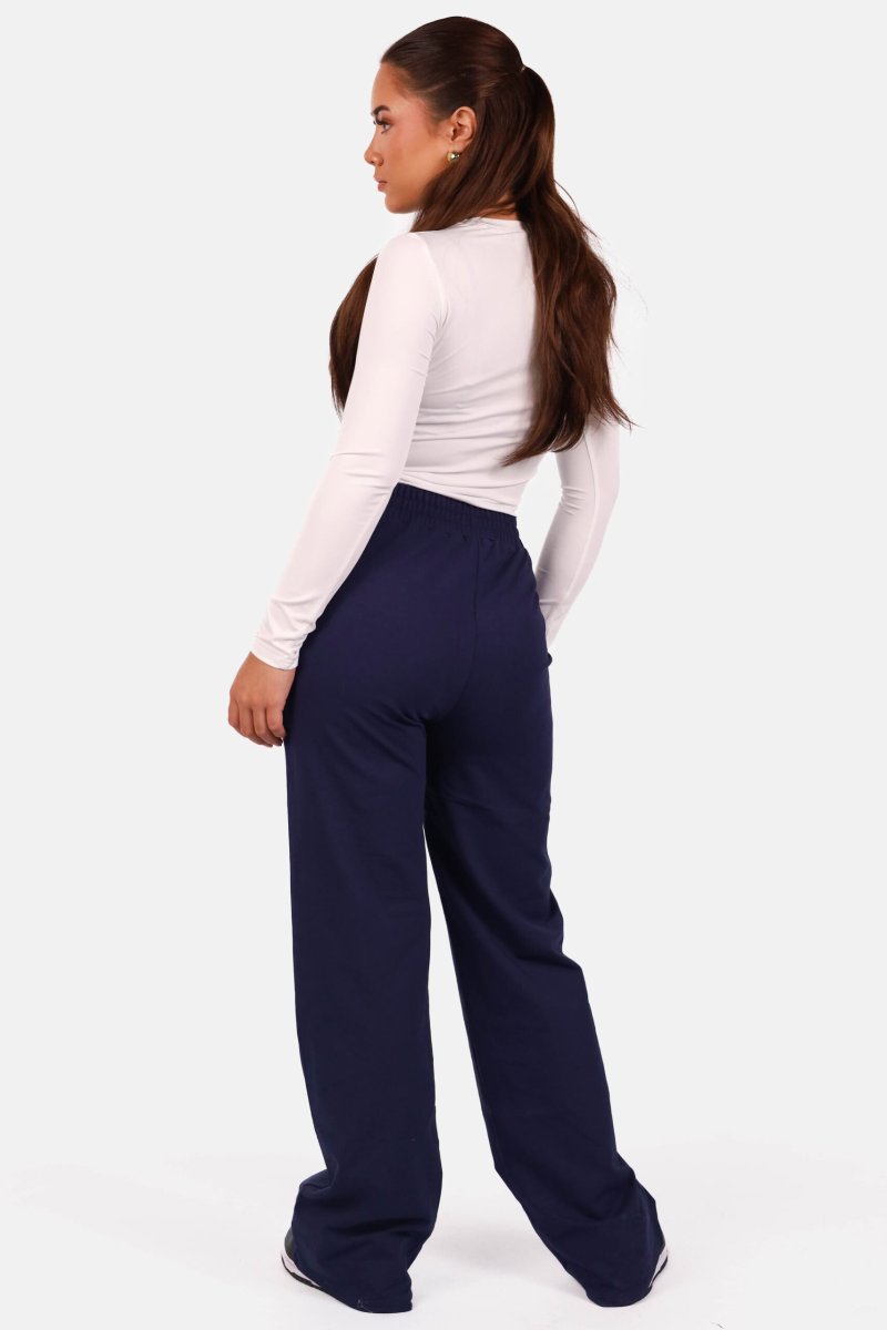 Broek wide leg casual donkerblauw - Afbeelding 5