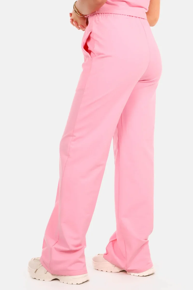 Broek wide leg casual roze - Afbeelding 4