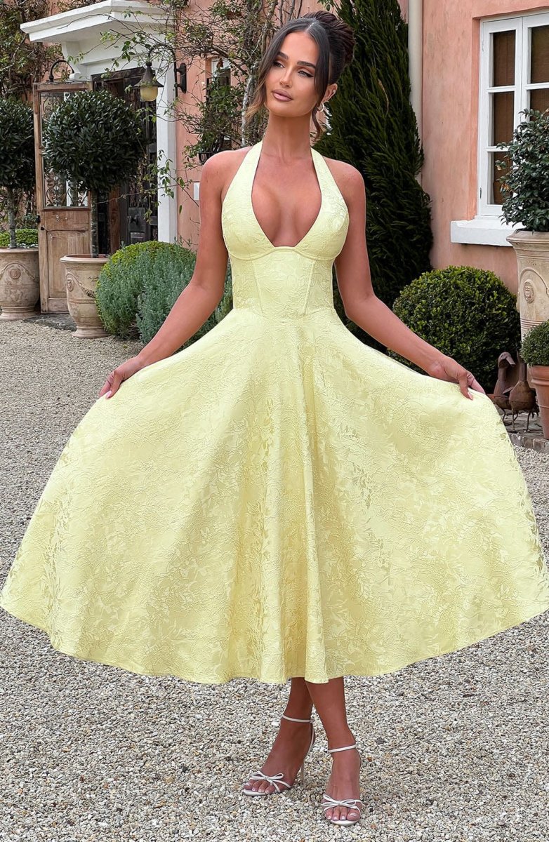 Esmeralda | Halter Sleeveless Midi Dress - Afbeelding 6