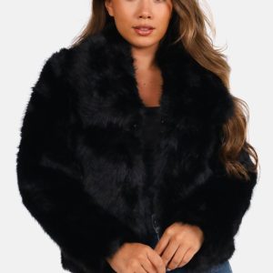 Fake fur jasje zwart