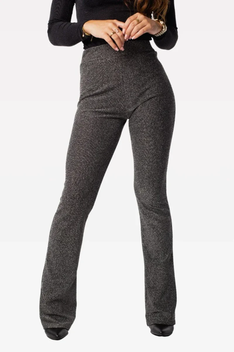 Flared pants glitter zilver - Afbeelding 2