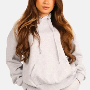 Hoodie met buidelzak grijs