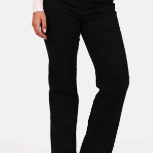 Jeans stretch wide leg zwart