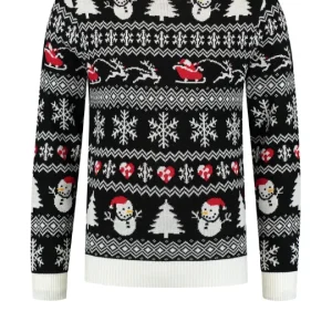 Kersttrui Santa wit zwart