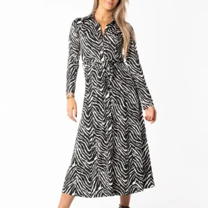 Maxi travel blousejurk zebra zwart wit