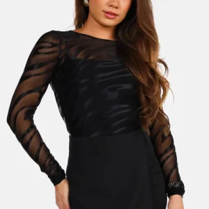 Mesh top zebra zwart