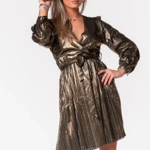 Metallic jurk goud