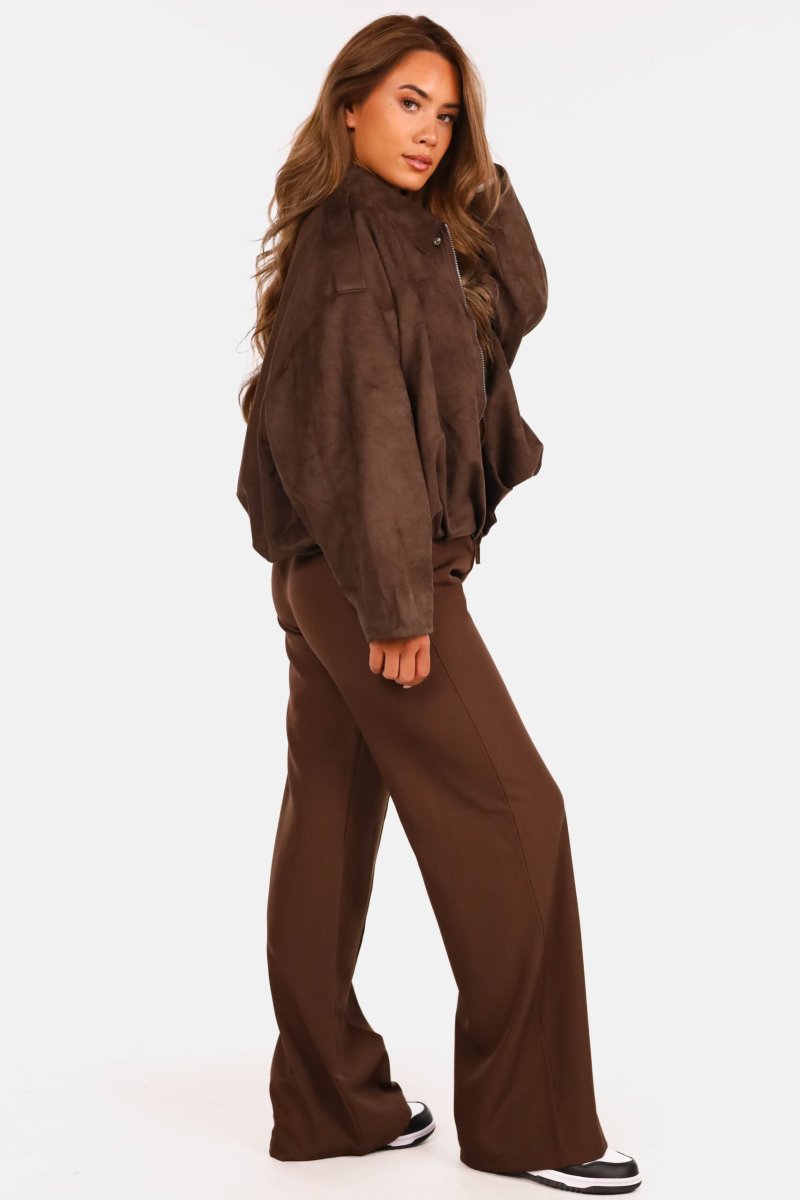 Oversized jasje suèdelook bruin - Afbeelding 5