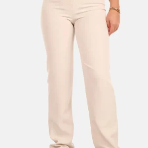Pantalon basic straight beige