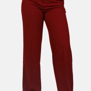 Pantalon wide leg high waist bordeaux