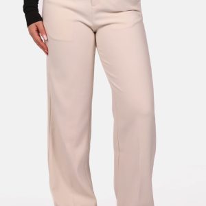 Pantalon wide leg licht beige
