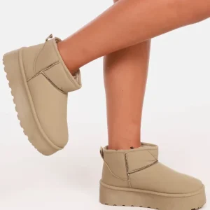 Platform laarsjes taupe