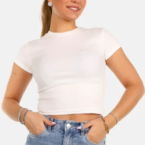 Rib top slim fit wit