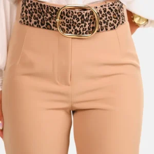 Riem elastiek leopard taupe