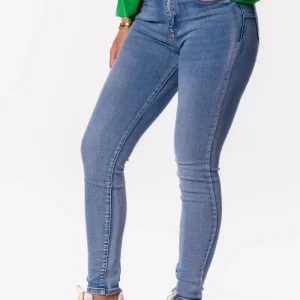 Skinny high rise push up jeans blauw