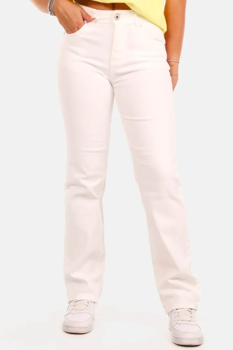 Straight fit jeans wide range wit - Afbeelding 2