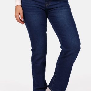 Straight leg denim wide range donkerblauw