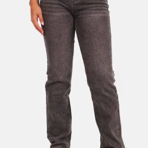 Straight leg denim wide range donkergrijs