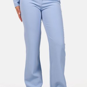 Straight leg pantalon met hoge taille lichtblauw
