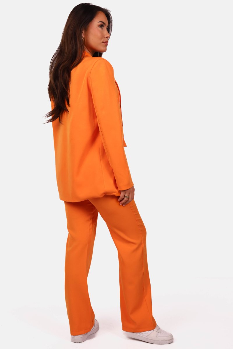 Straight leg pantalon met hoge taille oranje - Afbeelding 5