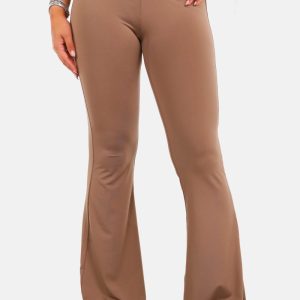 Travel flared pants camel