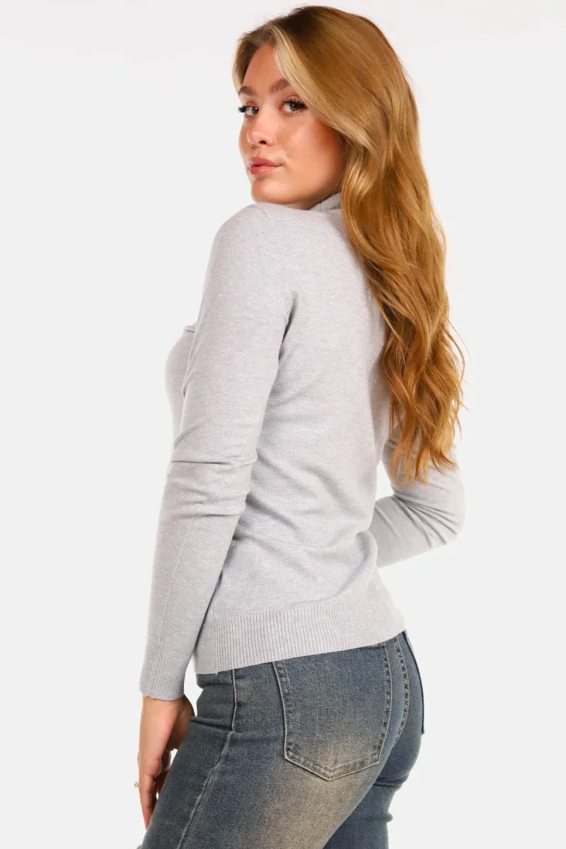 Trui turtleneck lichtgrijs - Afbeelding 5