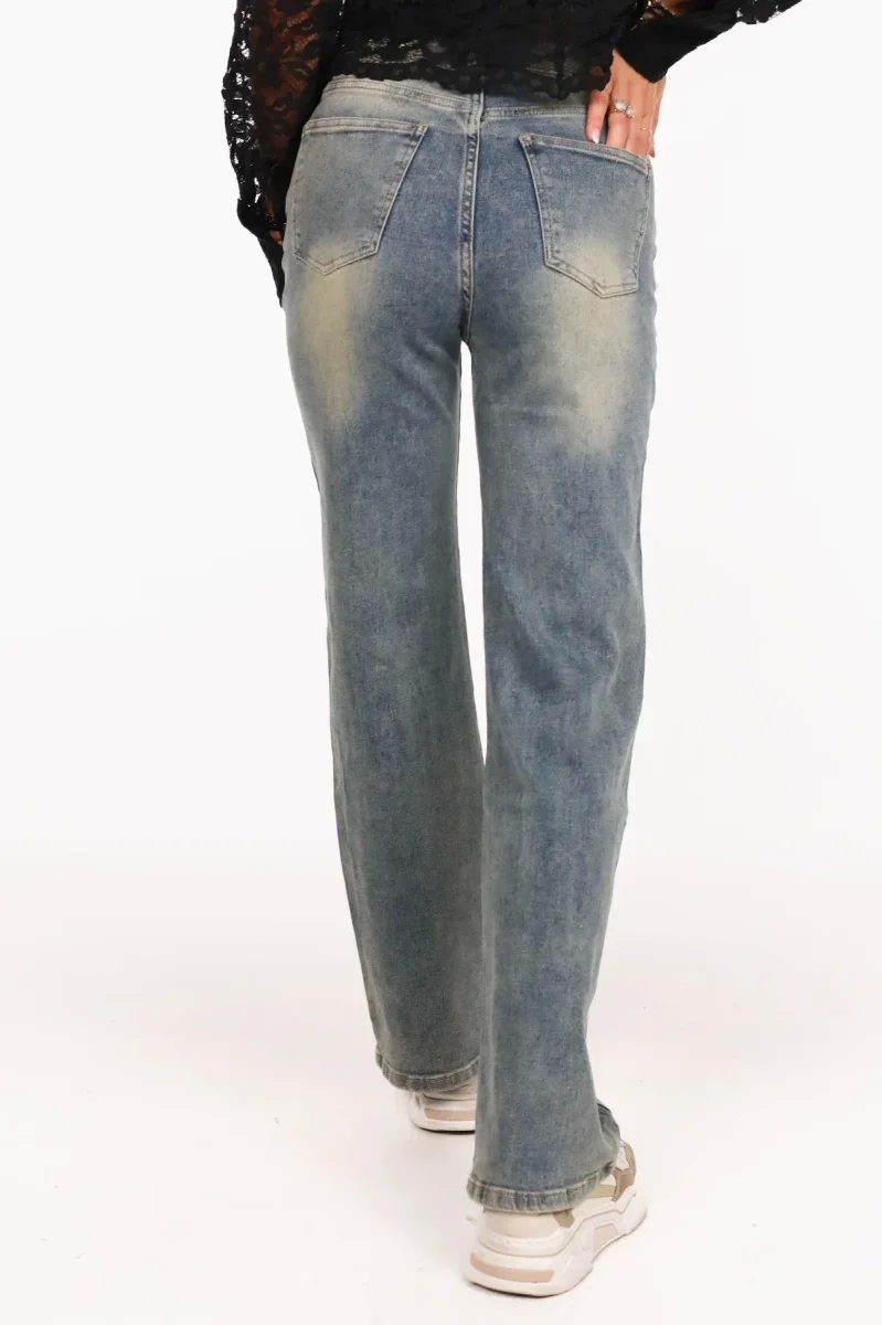 Wide leg jeans vintage mid blauw - Afbeelding 4