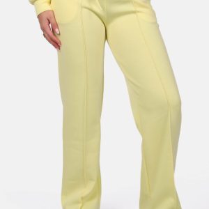 Wide leg joggingbroek geel