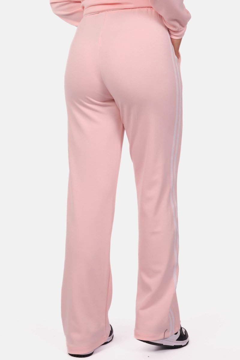 Wide leg joggingbroek met strepen lichtroze - Afbeelding 4