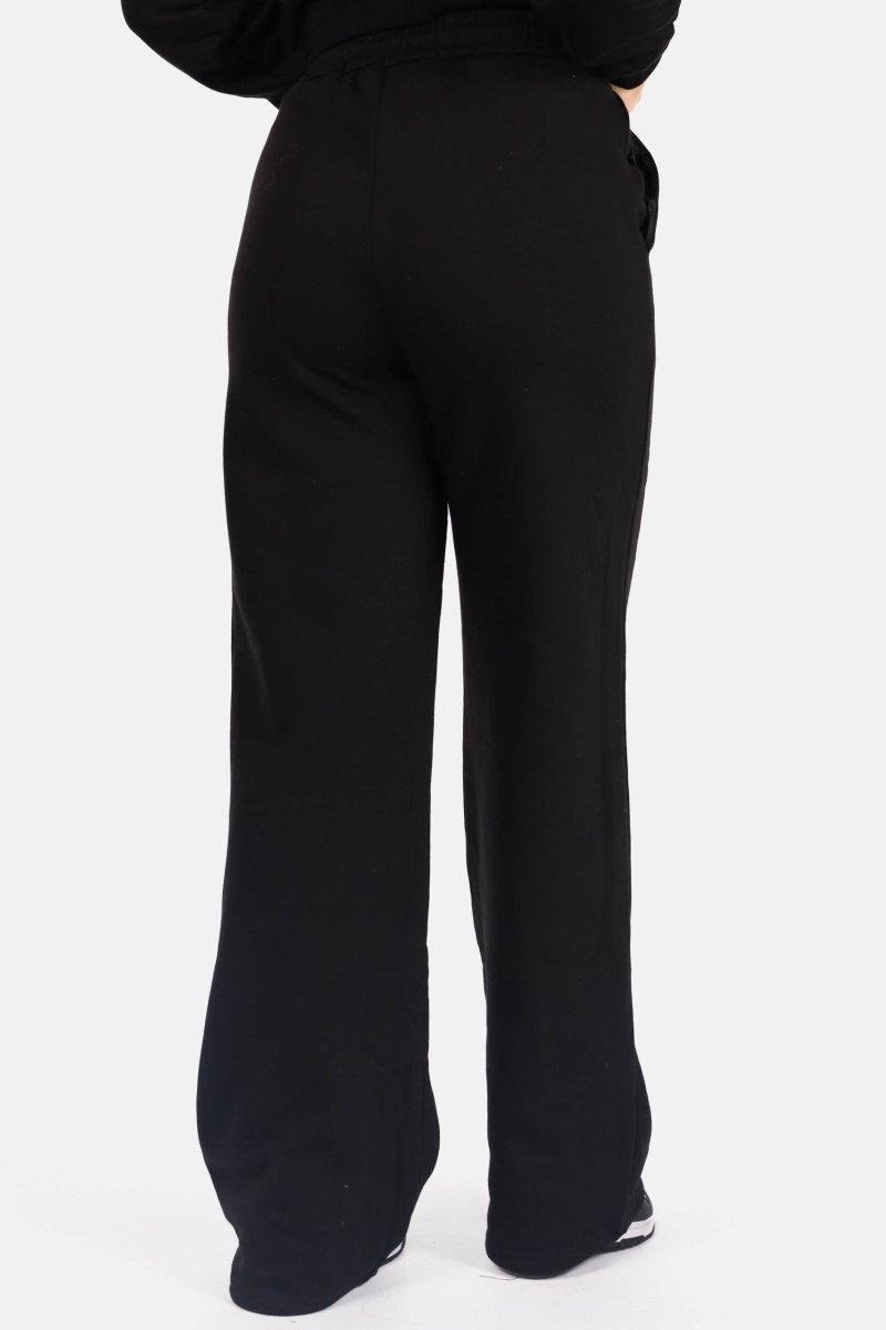 Wide leg joggingbroek met trekkoord zwart - Afbeelding 4